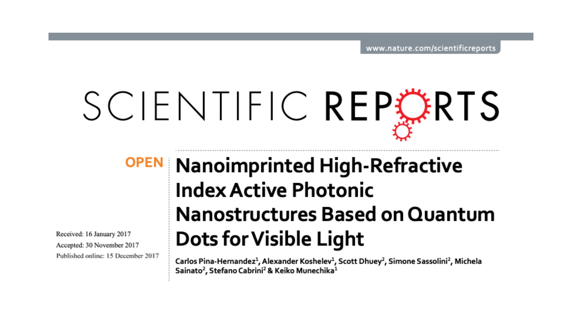 Nanoimprinted High-Refractive Index